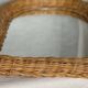 Vintage 1970 woven rattan mirror