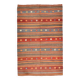 6x9 Red & Blue Striped Pattern Handmade Kilim Rug, 175x275Cm