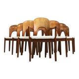 Vintage Danish dining chairs by Niels Koefoed solid teak, set of 10