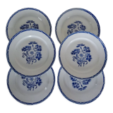 6 assiettes plates Lunéville  faience ancienne