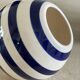 80s/90s striped ceramic ball vase.