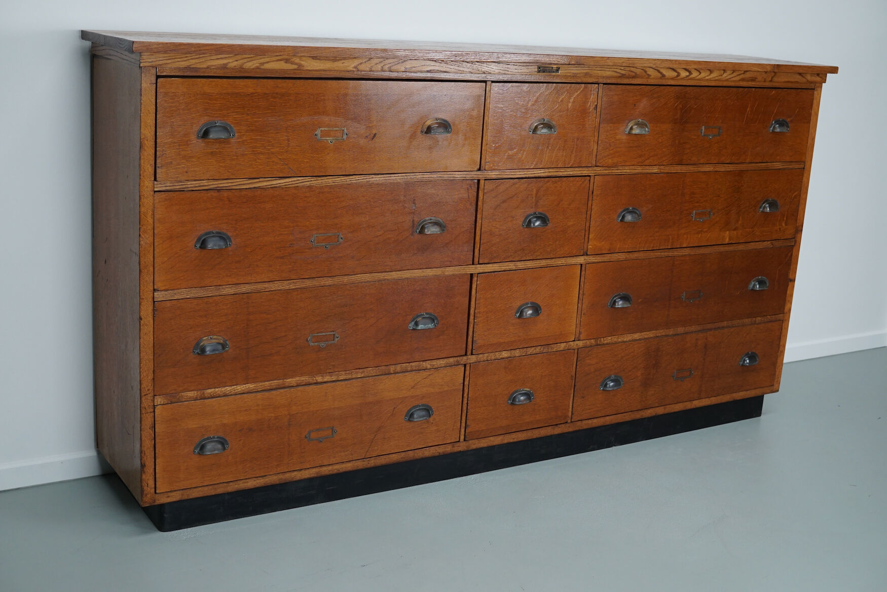 Large dutch oak apothecary cabinet, 1930s