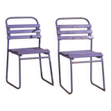 Anciennes chaises de patio violettes (c.1920). Ensemble de 2 pièces