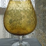 Glass ball foot vintage ochre