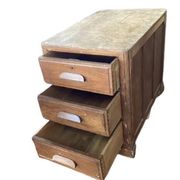Ancien meuble de métier, rangement, 3 tiroirs