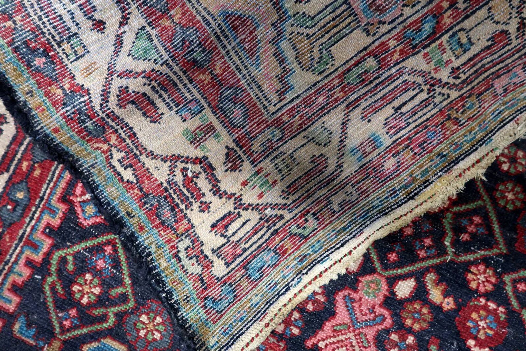 Antique Persian Hamadan handmade rug 3.8' x 6.7' 1920s - 1C1215