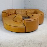 Leather modular sofa, 7 elements, 70s