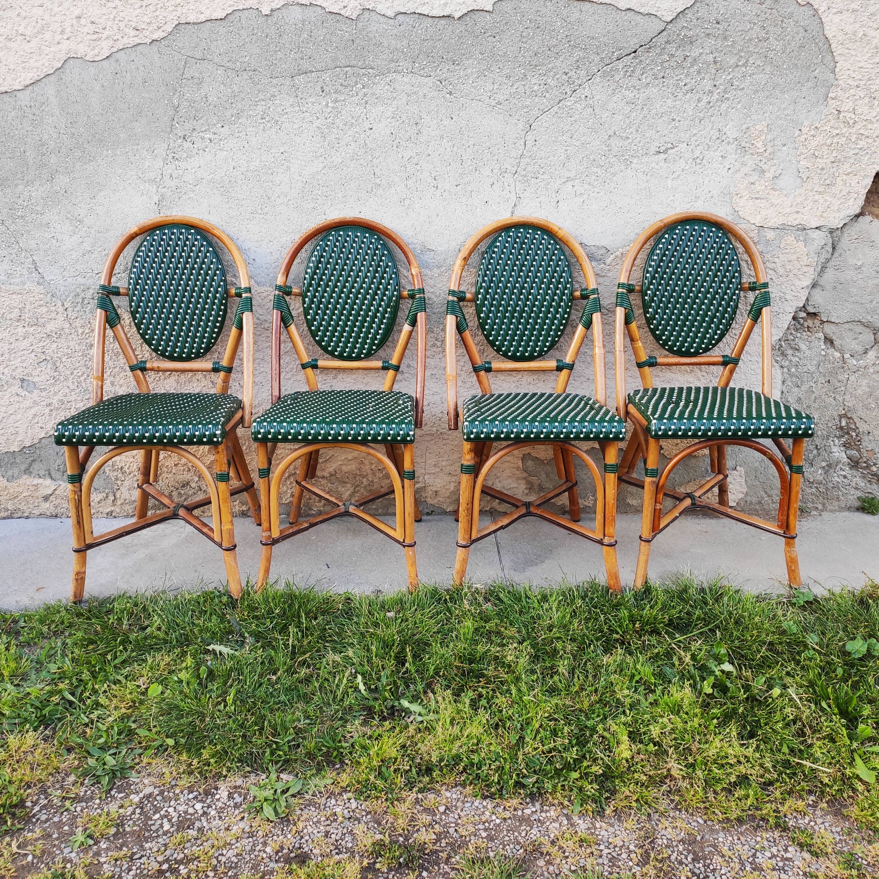 4 vintage parisian bistro chairs