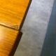 Vintage round table with extension cords