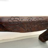 Table Brutaliste en Chêne Massif, Art Populaire (Vers 1900)