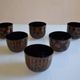 Set of 6 traditional bowls Burmese craftsmanship lacquered bamboo horsehair
