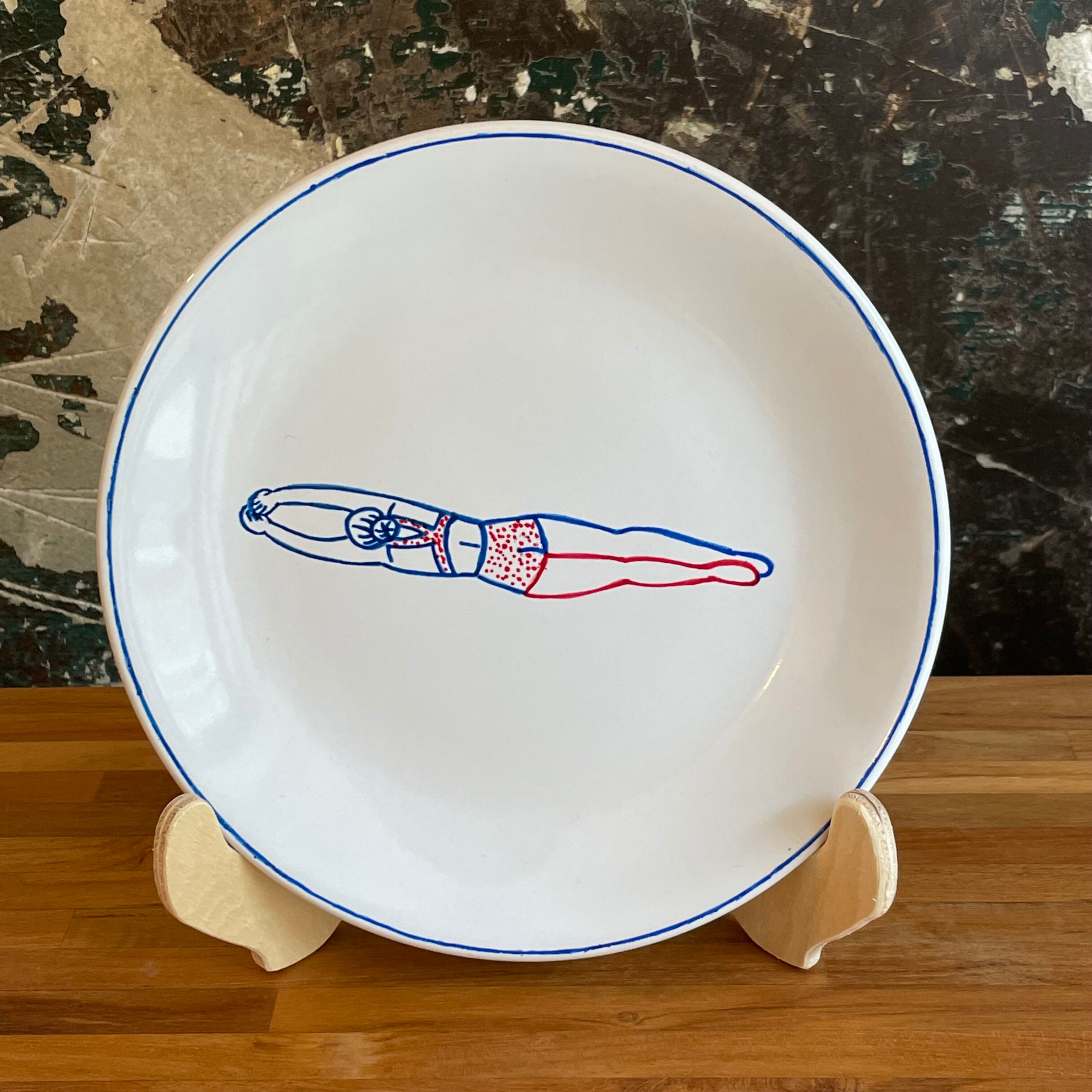 Hand-painted plate - Naiade