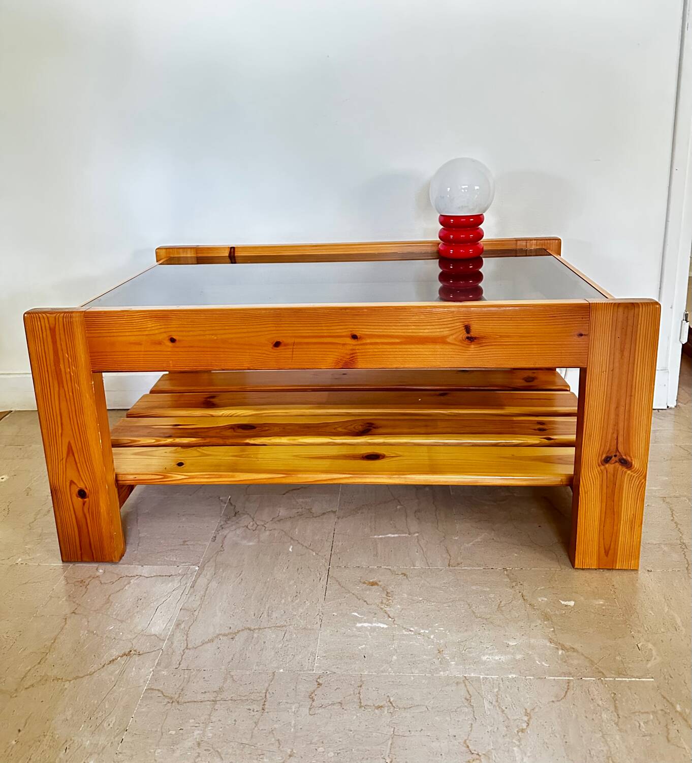 Table basse pin vintage