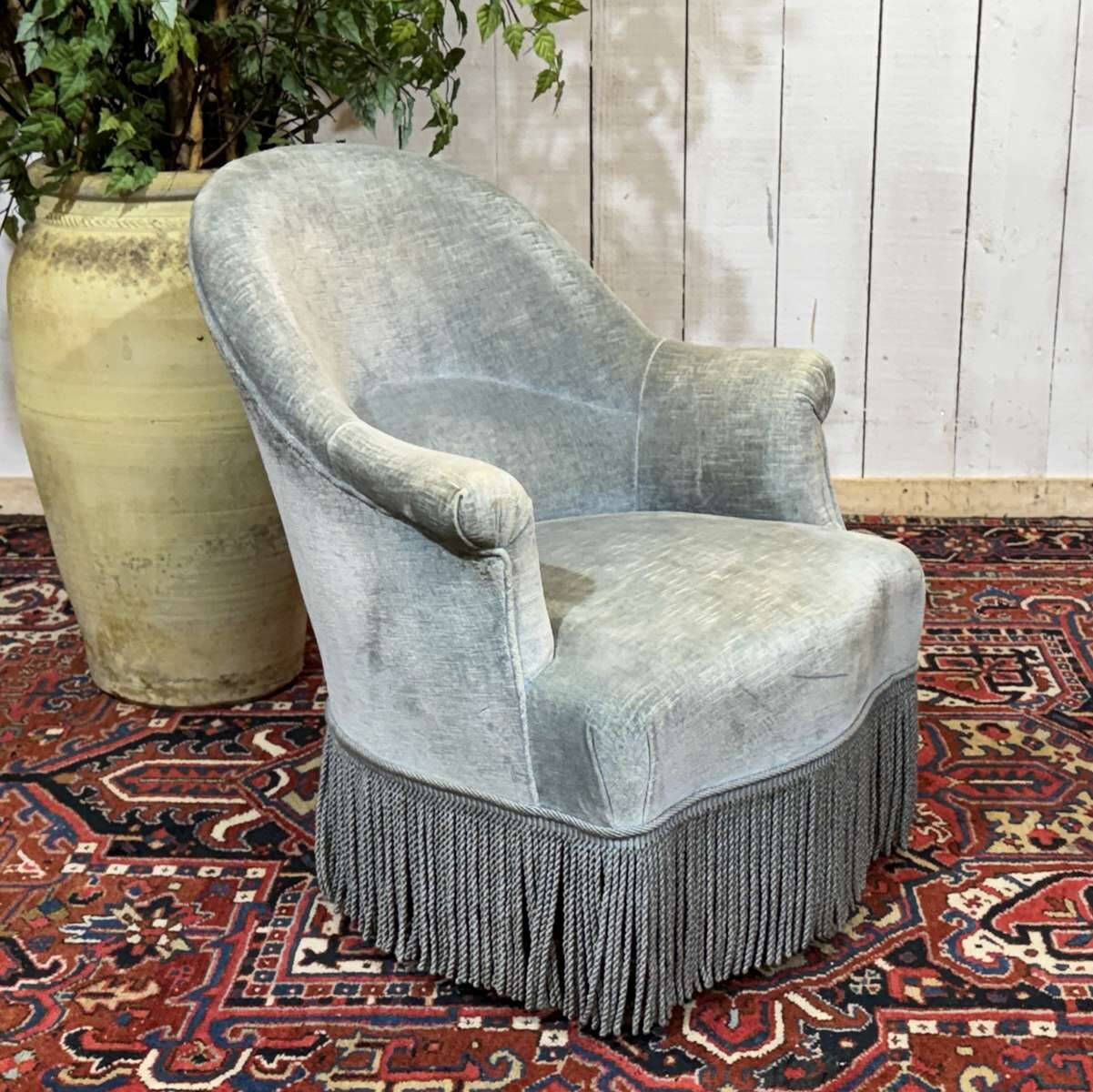 Napoleon III toad armchair, late 19th century.