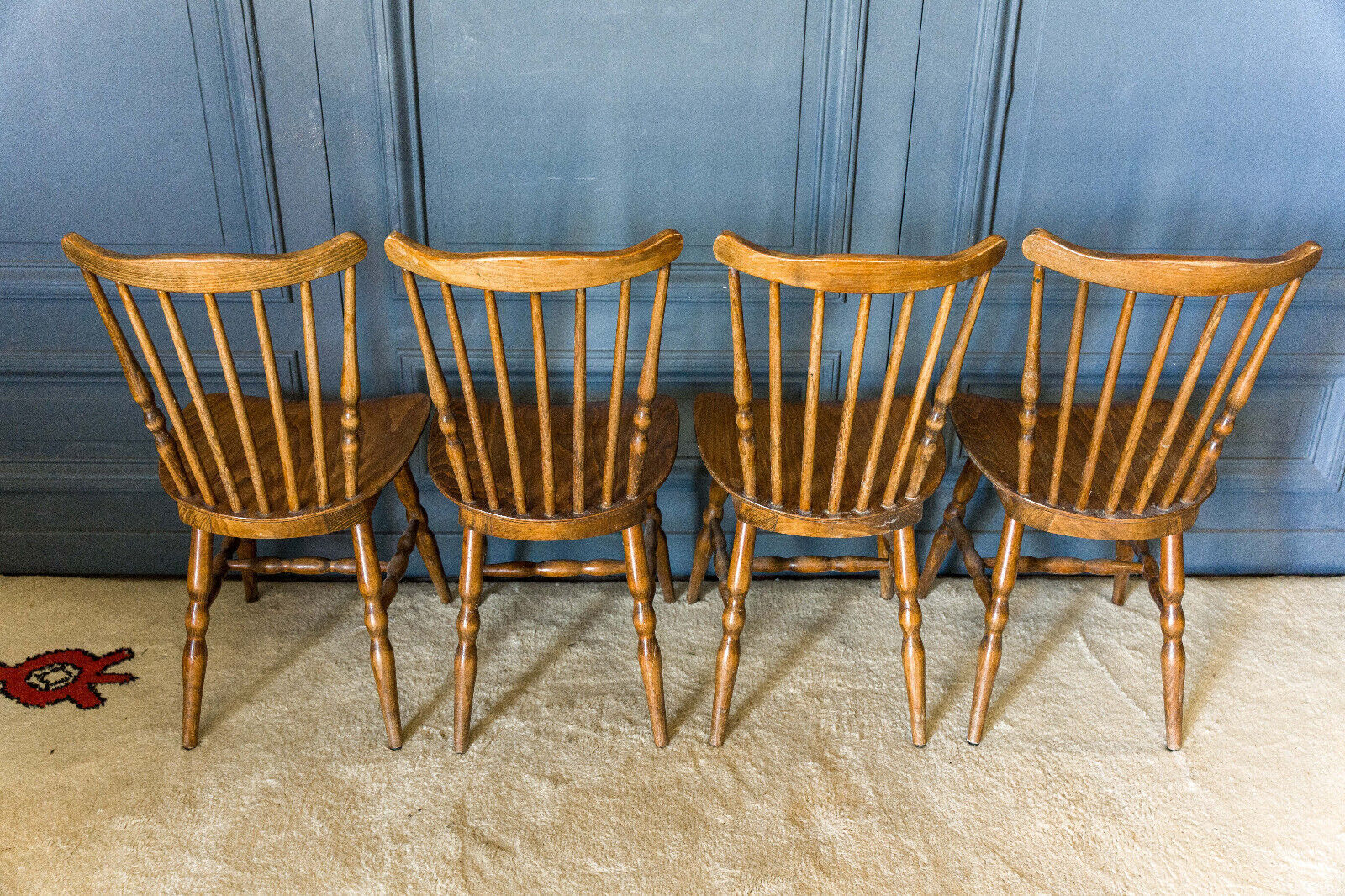 Four western solid wood chairs 1970