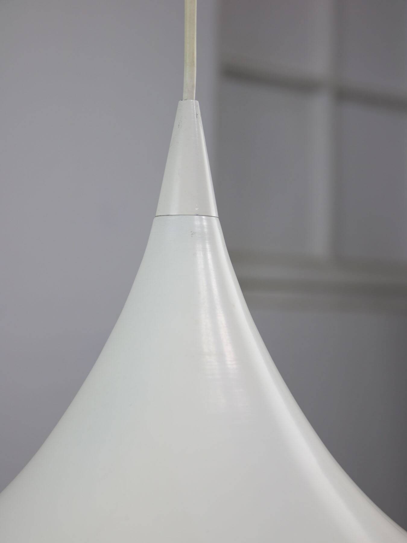 Danish White Trumpet Pendant Lamp by Claus Bonderup & Torsten Thorup