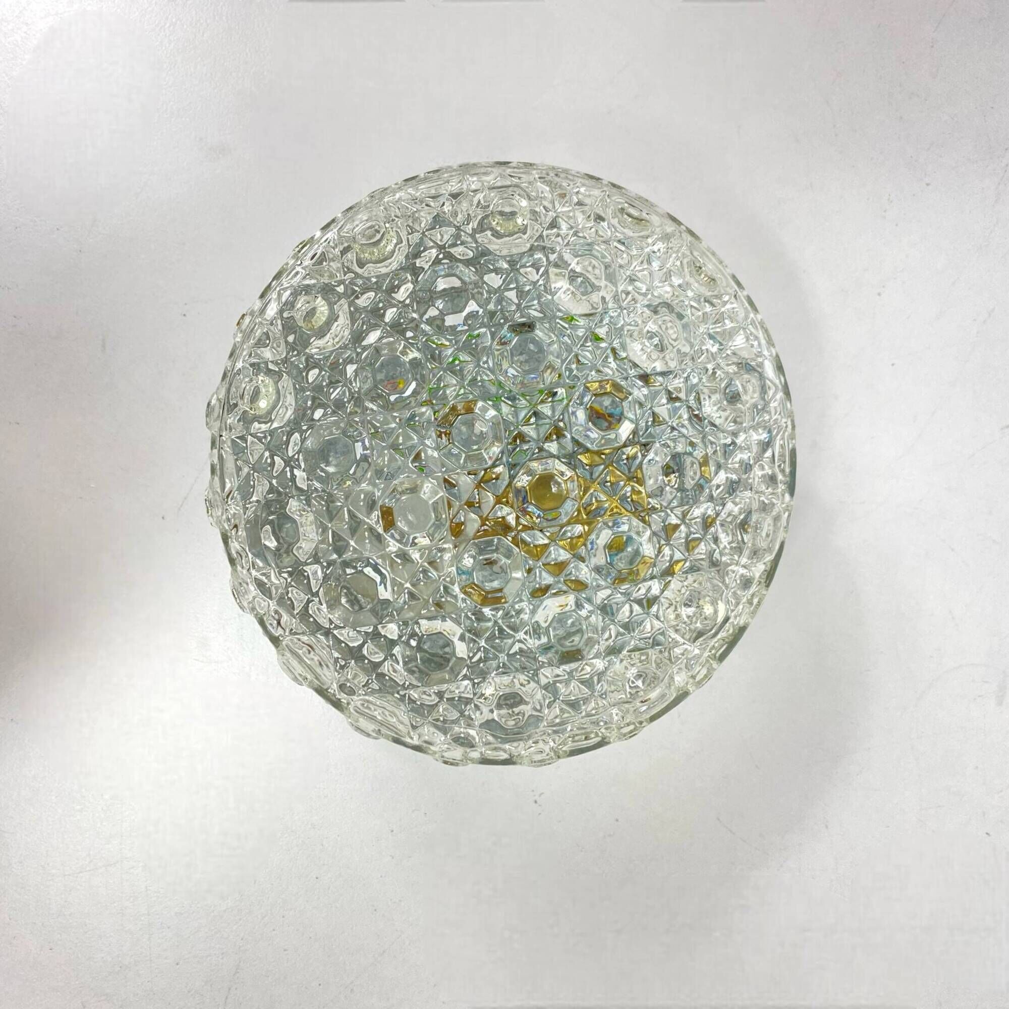 Small wall light ceiling light round minimalist glass 1970 1980 seventies eighties