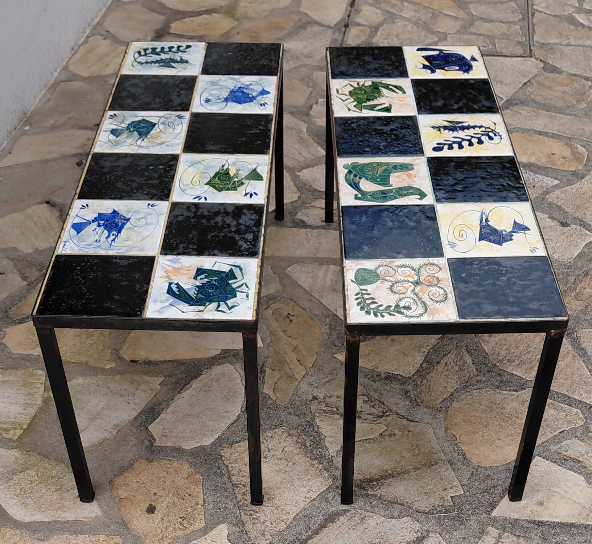 Lot de 2 tables basses Jean-Claude Goualch