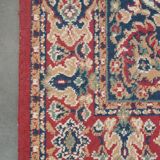Vintage oriental rug with predominantly red, cream, and beige colors, measuring 168x120 cm
