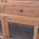 Antique teak cabinet with two drawers and four doors