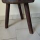 Antique tripod milking stool in solid wood – rustic & patina