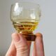 6 old art deco yellow cut glass liqueur glasses