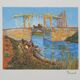 Vincent Van Gogh: The Langlois Bridge, signed lithograph