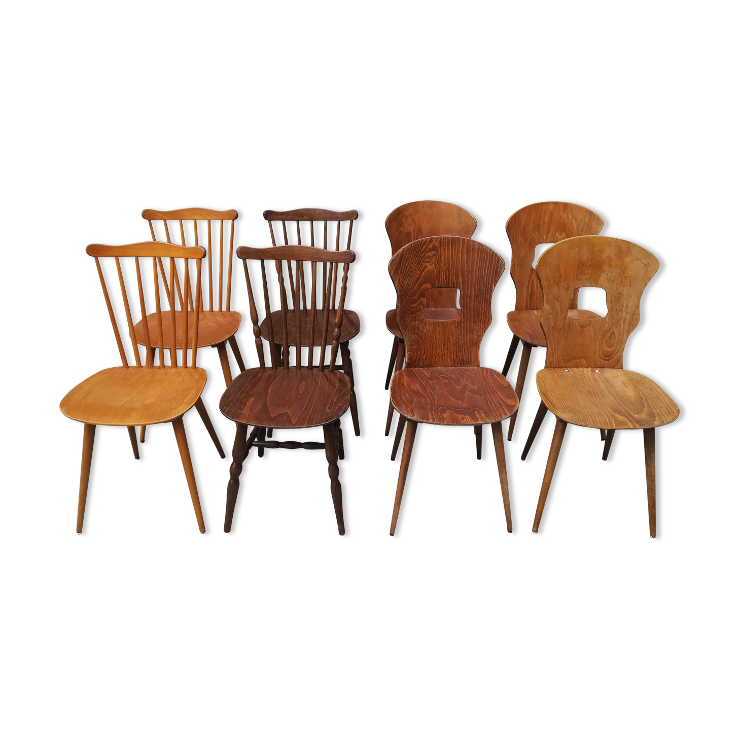mismatched bistro chairs