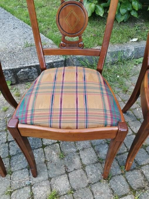 Chairs lot of 4 style directoire in cherry