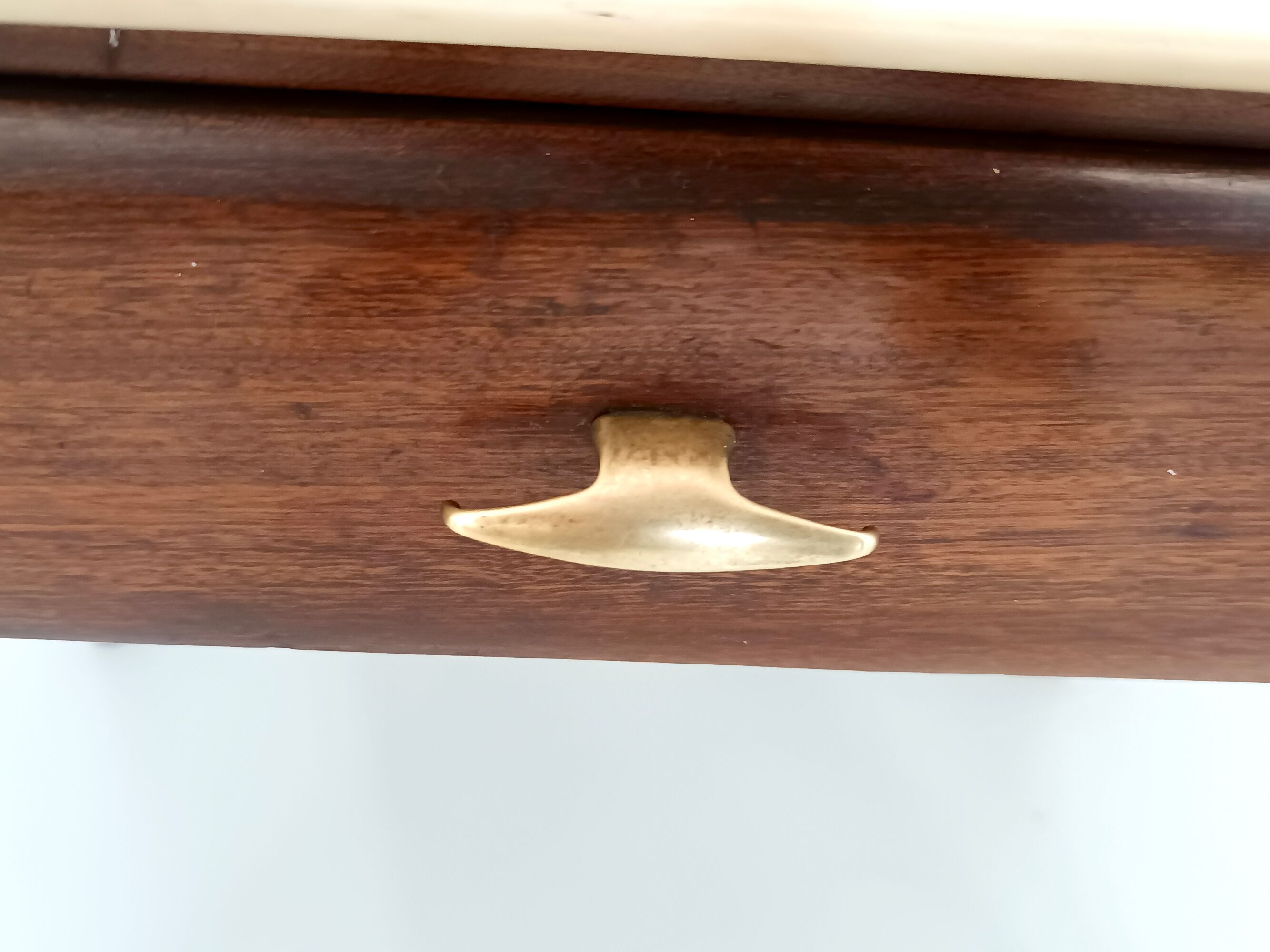 Vintage Single Nightstand with Glass and Marble Shelves, Italy