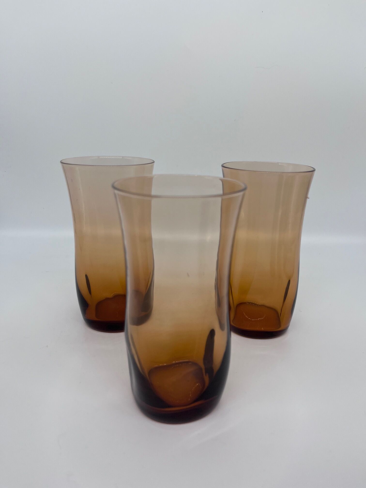 12 glass cups 70s