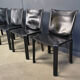 Black leather Mario Bellini Cab dining chairs Italy, 1970s - set of 4