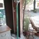 Vintage floor lamp in glass and chrome