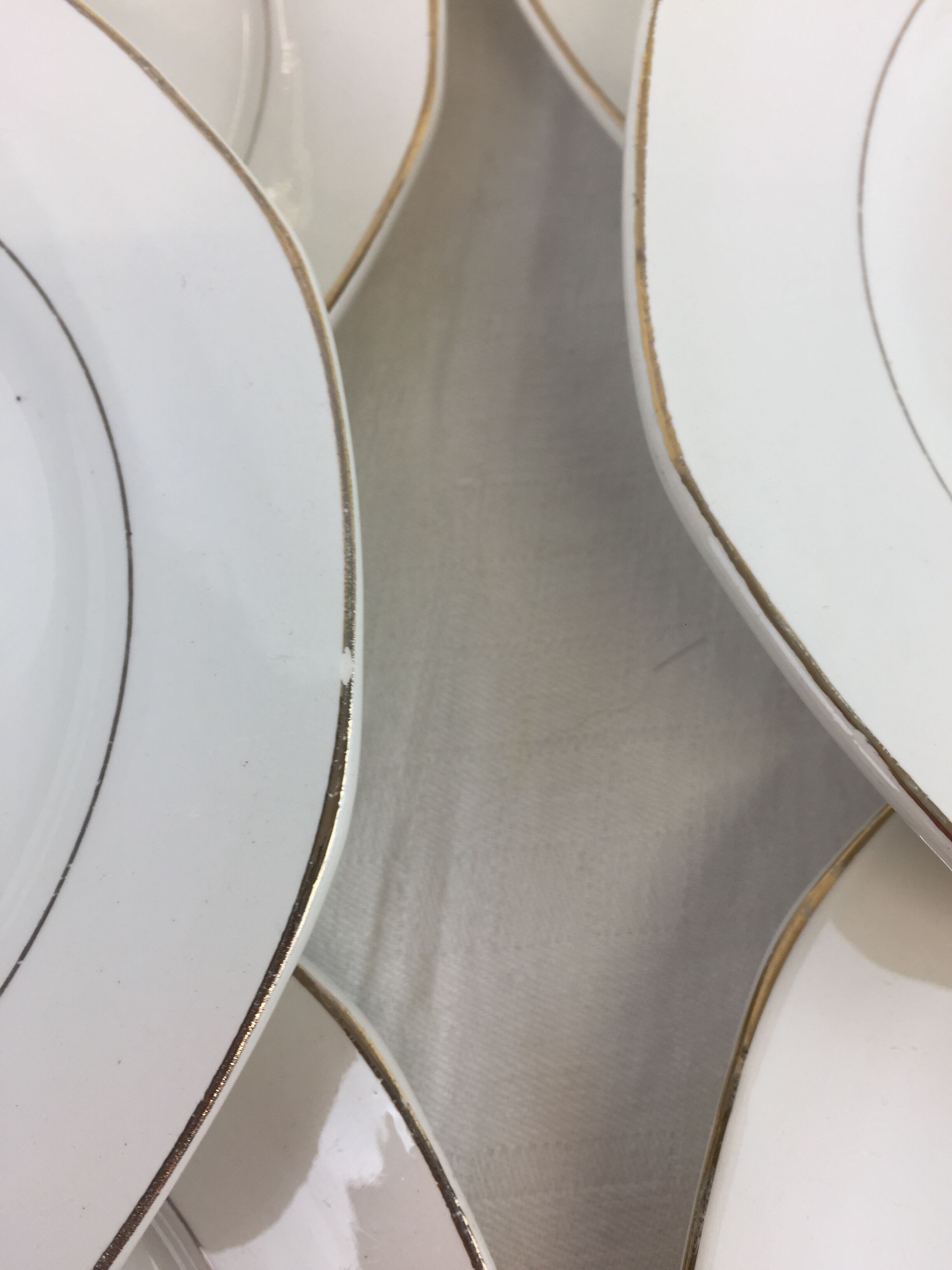 12 antique dessert plates made in France Digoin Sarreguemines