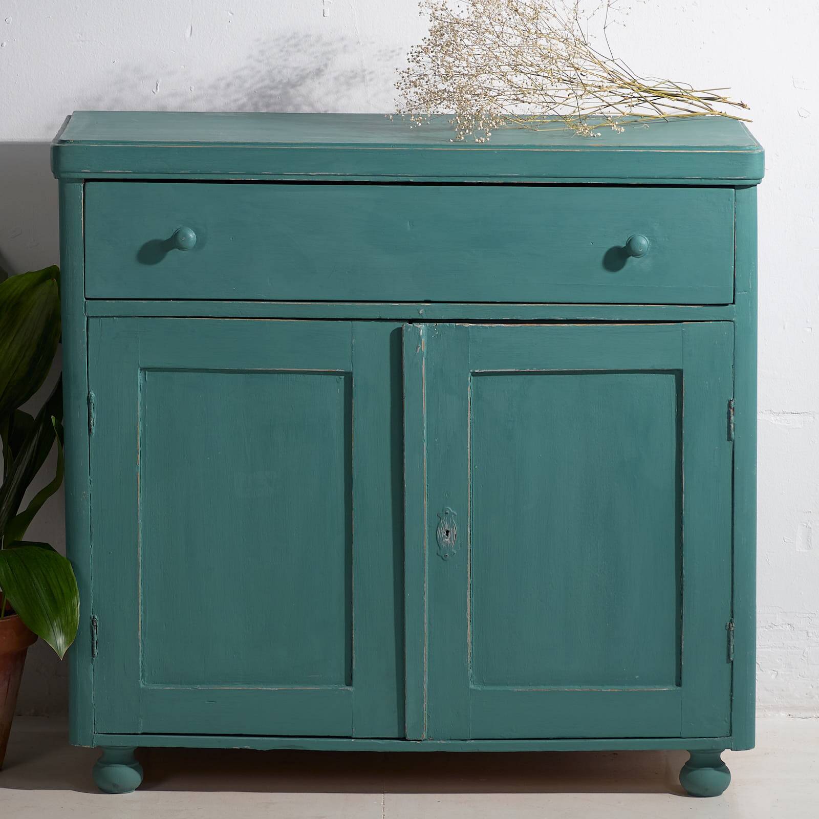 Antique Emerald Green Bedroom Chest of Drawers (c.1920) #4