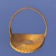 Antique large round wicker and bamboo presentation basket - diameter: 59 cm