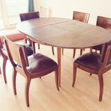 Extendable table set and its 6 chairs