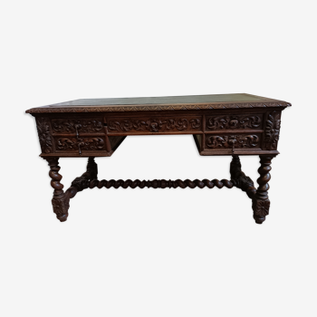 Oak desk Louis XIII style