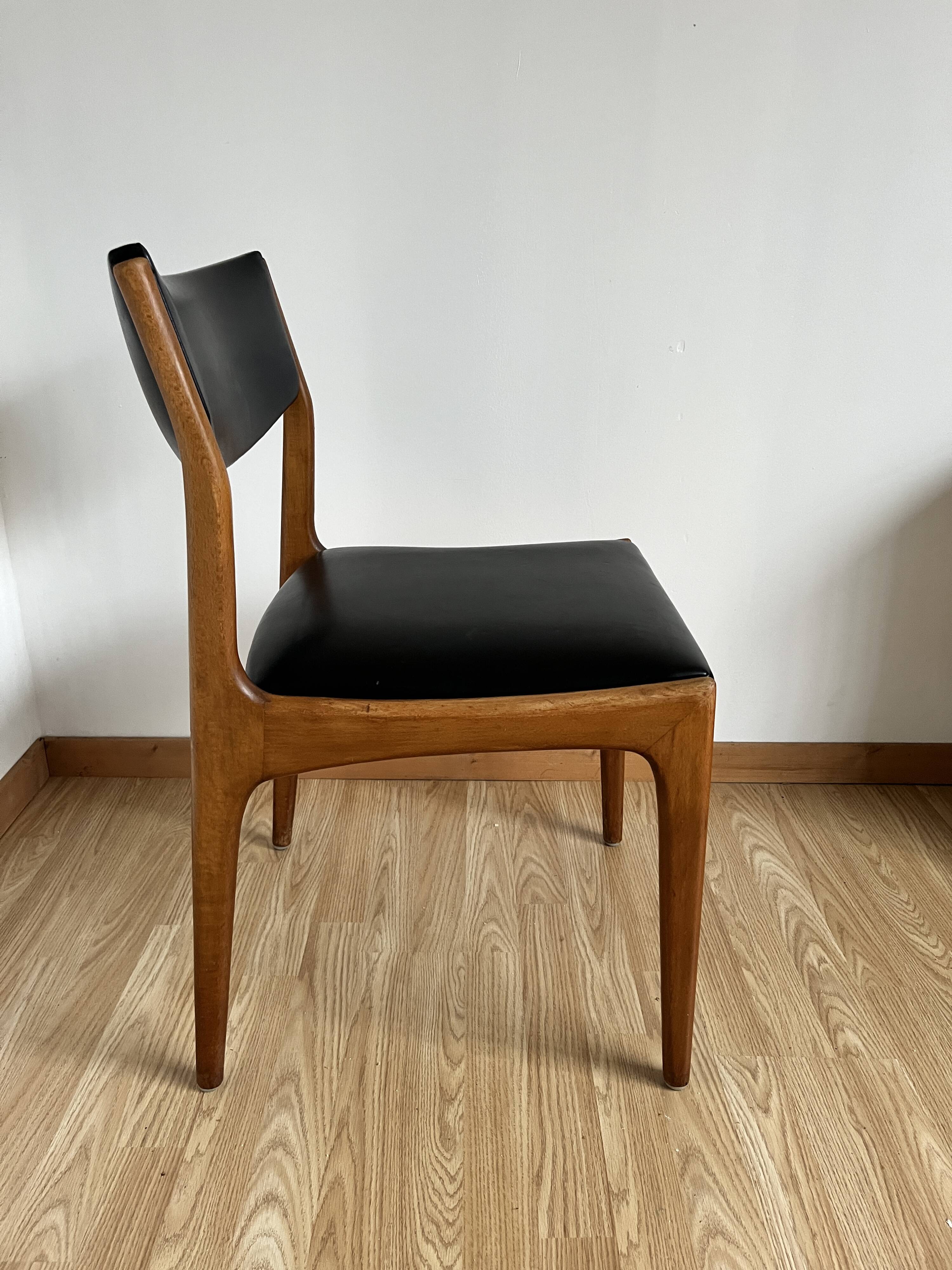 Scandinavian wooden and leatherette chair