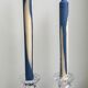 Pair of molded glass candle holders 50-60s