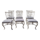 6 wrought iron chairs with fabric seats