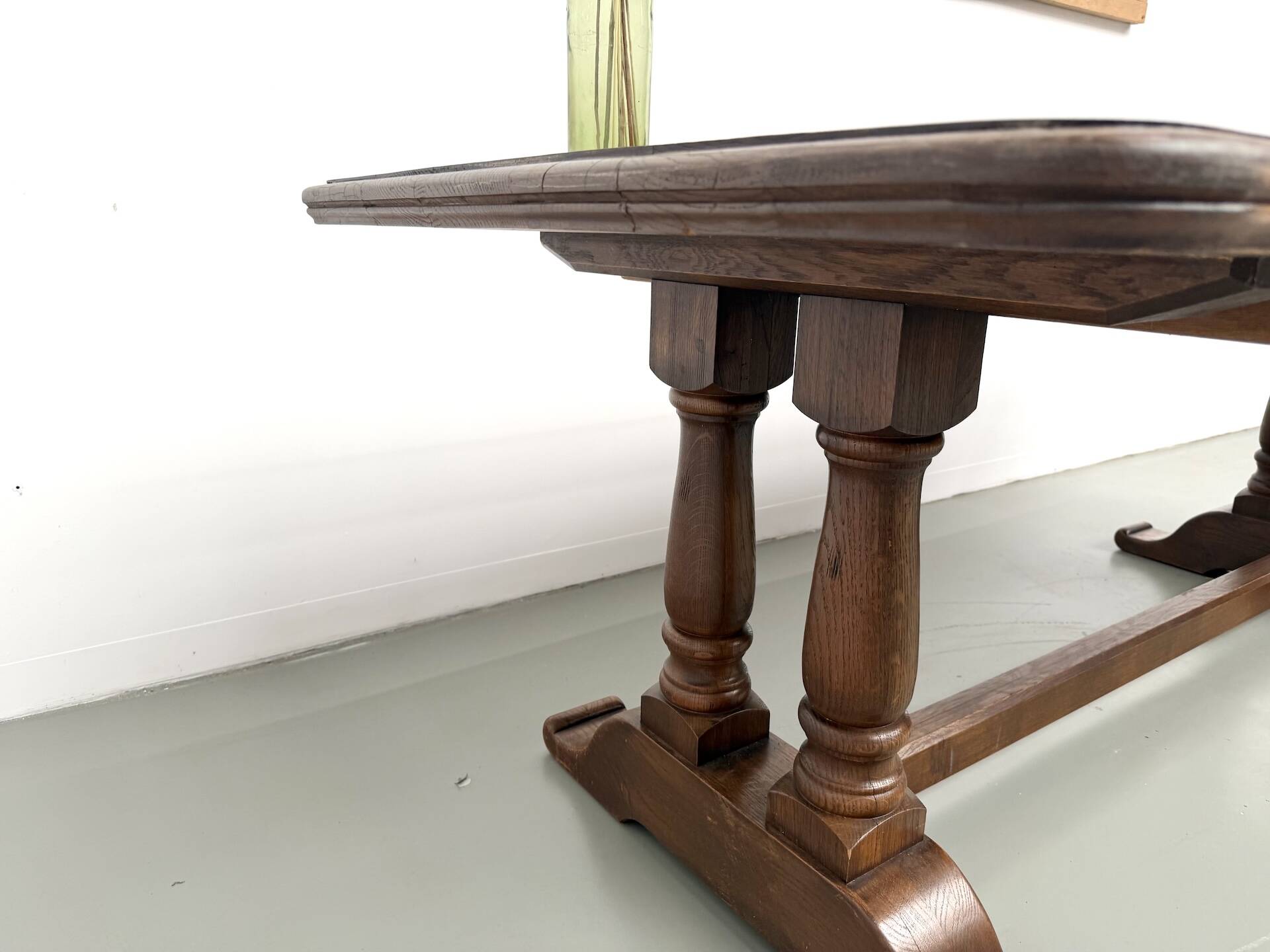Table de ferme bourgeoise en chêne, années 50