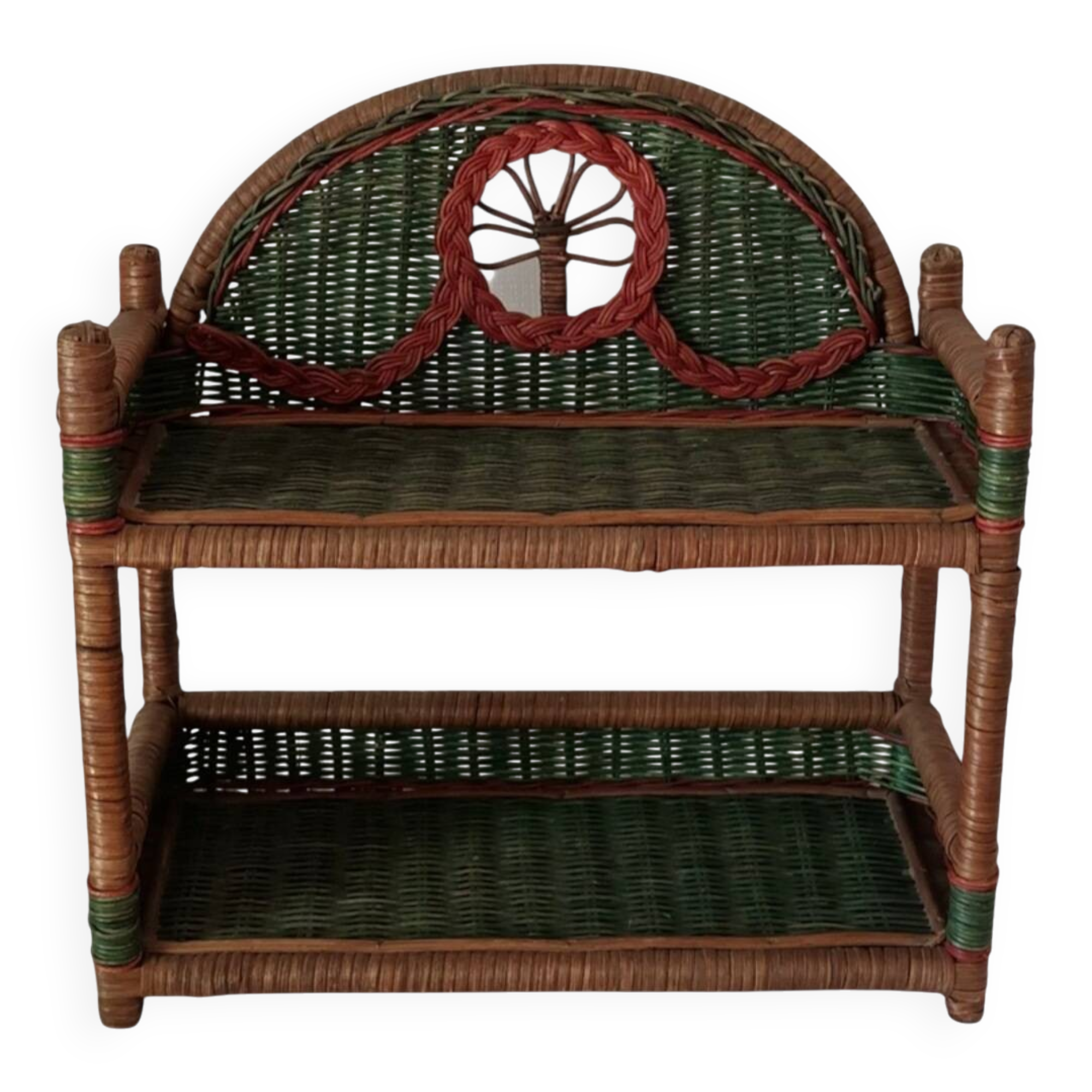 Vintage wicker wall shelf