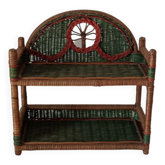Vintage wicker wall shelf