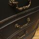 Antique black painted serpentine bachelors chest of drawers