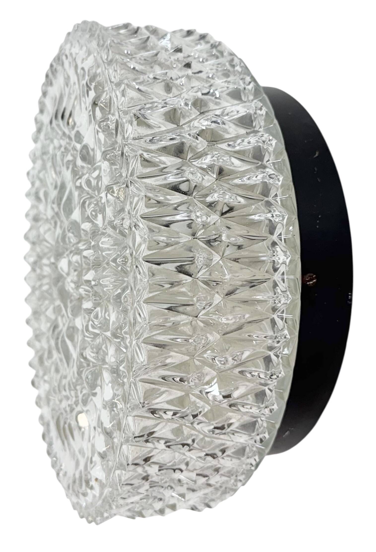 Vintage Glass Wall or Ceiling Light from Napako, 1970s