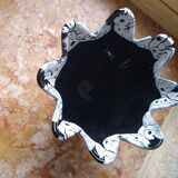 Vase en grès noir et blanc flamme grand feu