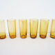 6 amber glass water glasses 1960
