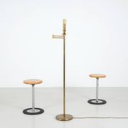 1980s patinated brass reading lamp