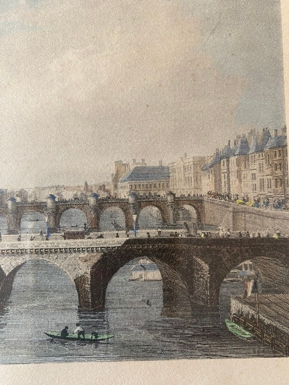 Color engraving, the bridge to change, Paris